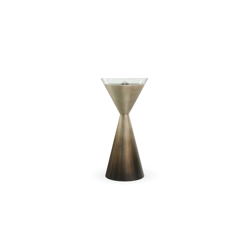 Caracole Classic Glass End Table, Dark Beige