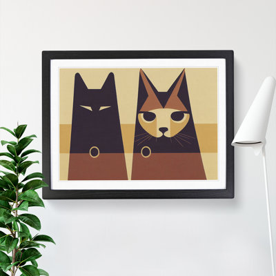 Two Abstract Cats Vol.6 - Framed Print