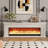 French Cream Retro Style Oak Fireplace Cabinet in White/Black, Villa Living Room Integrated Simulated Flame Heating TV Stand & Entryway Console-128941264-128941263