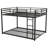 Full Over Full Metal Bunk Bed, Low Bunk Bed With Ladder, Black-112860797-112860798