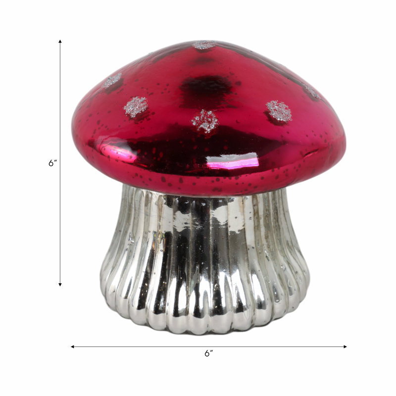 Sagebrook Home 6" 12 Oz Mushroom Candle, Pink