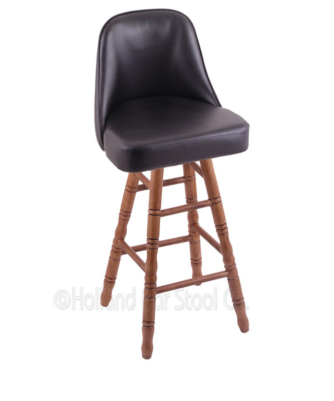 Grizzly 24" Swivel Bar Stool, Medium Oak, Bar Stool (30” Seat Height)