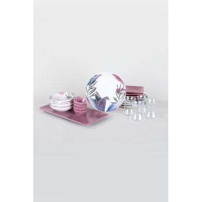 21 Piece Ceramic Dinnerware Set - Service for 4