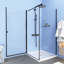 P 36 po x P 36 po x H 72 po avec porte de douche en coin pivotante Frameles avec verre trempé transparent de 1/4 po