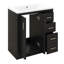 Meuble-lavabo de salle de bain 30 po avec lavabo, meuble-lavabo autoportant moderne avec 2 portes et 3 tiroirs, conception élégante à chevrons-283209613