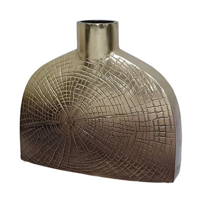 Vase de table en aluminium doré / brun Gherlin