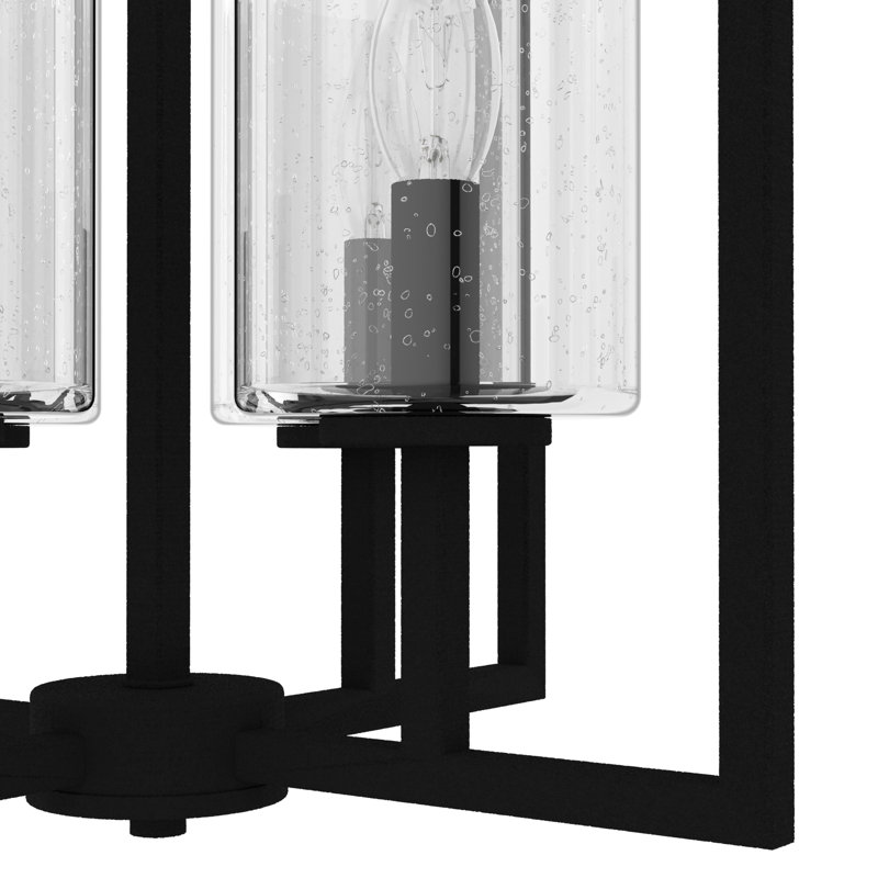 Luminaire suspendu géométrique à 4 lumières Kerrison, Fer naturel