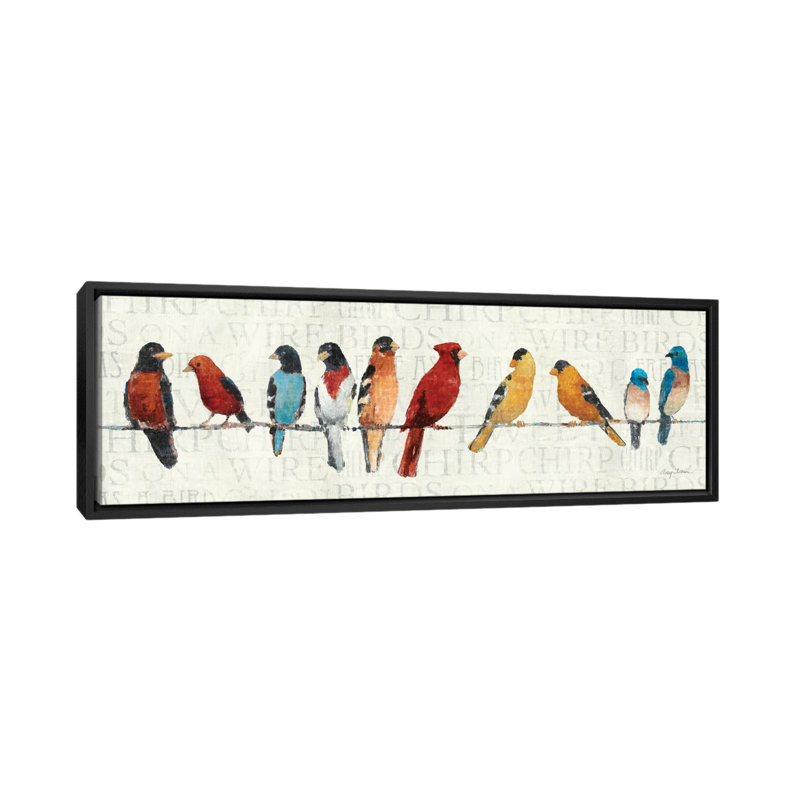 The Usual Suspects Birds on a Wire, art mural sur toile tendue, H 24 po x l 72 po x P 1,5 po, Toile tendue