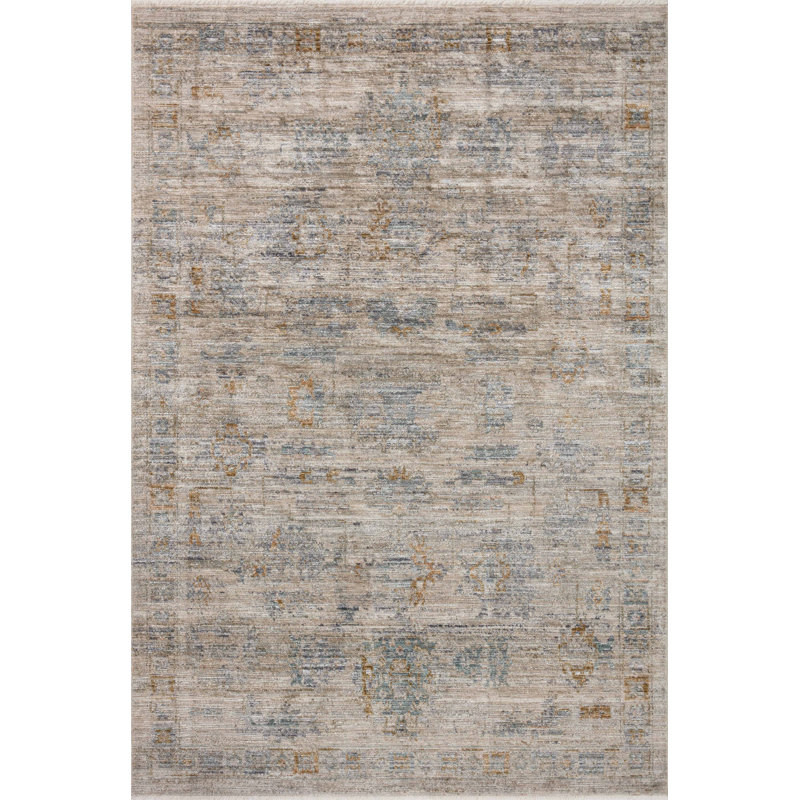 Tapis galets / océan Jean Stoffer x Loloi Katherine, Rectangle 7 pi 10 po x 10 pi