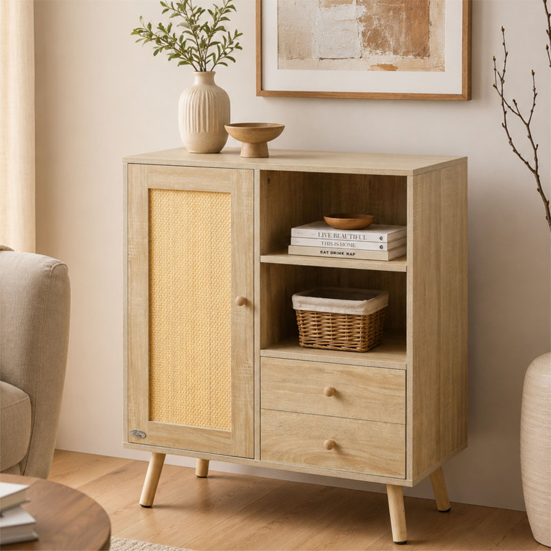 Allissa Wicker/Rattan Rectangle Accent Cabinet