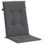 Ensemble de 2 coussins de chaise d'extérieur 100% polyester anthracite Highback-1010433584