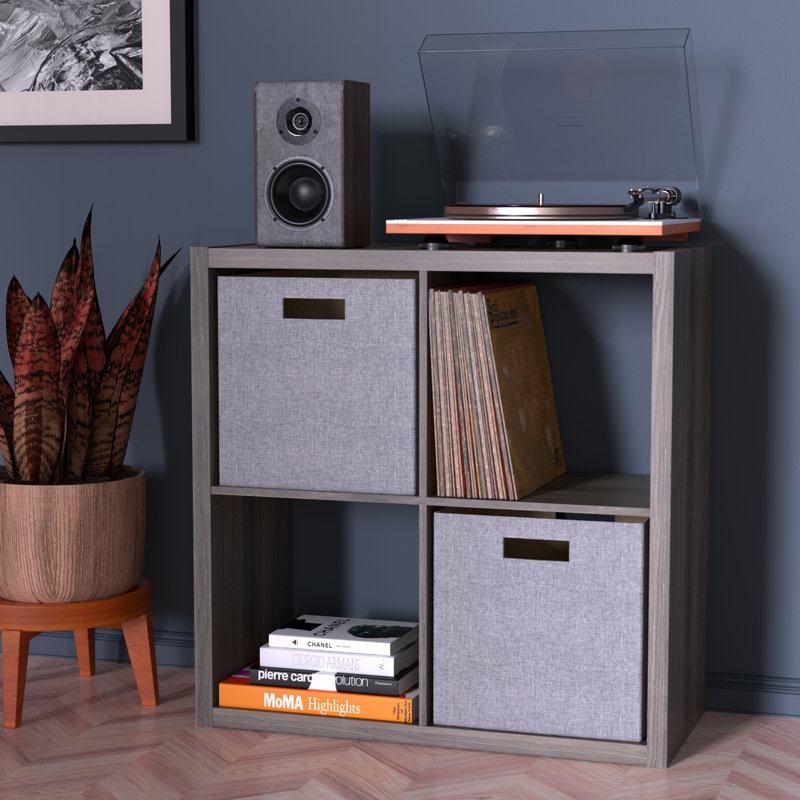 30" H x 30" W Decorative Cube Bookcase, Graphite Gray