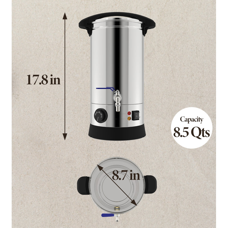 Chauffe-cire de table en acier inoxydable 17,8 po