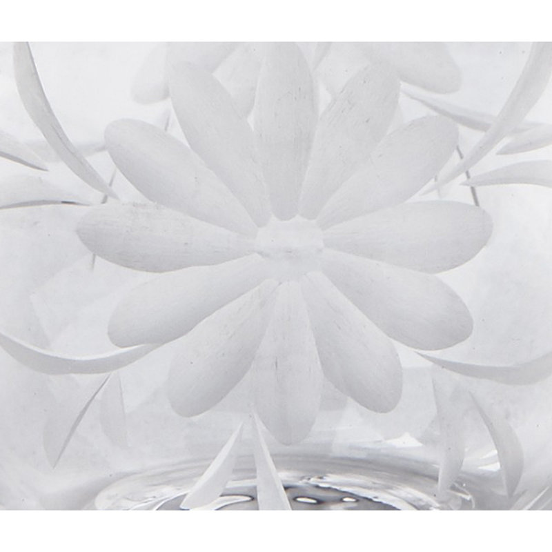 Fleur Etched Glass Pitcher