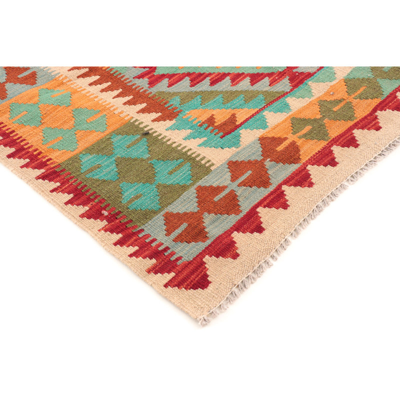 Runner 98 cm x 208 cm Wool Hand Woven Kilim Area Rug