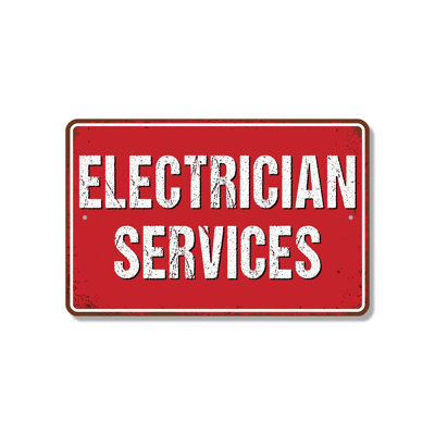 Electrician Services Street (2 Pack) 8 Inch x 12 Inch Plastic Sign