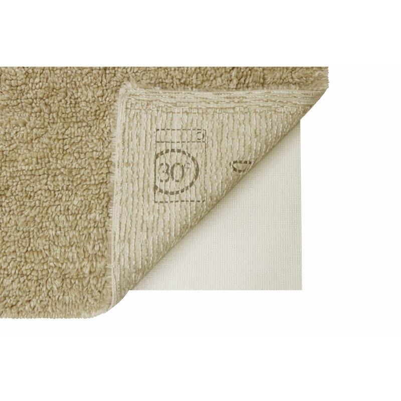 Sheep Beige Tufted Wool Area Rug 7'10" x 5'7" with Non-Slip Feature