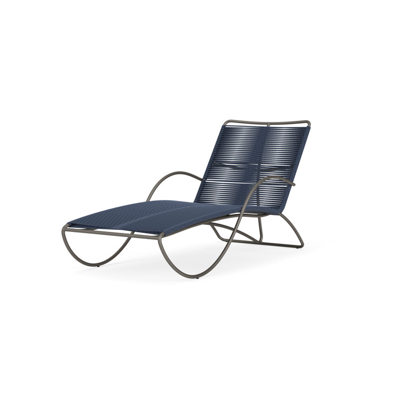 Walter Lamb Outdoor Chaise Lounge, Marine/Mica