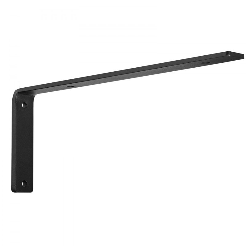 Support de tablette, supports de tablette flottants robustes 10 x 6 po, 4 supports de tablettes, support de tablette en L noir mat de 5 mm d'épaisseur, supports de tablette en acier avec capacité de charge de 160 lb