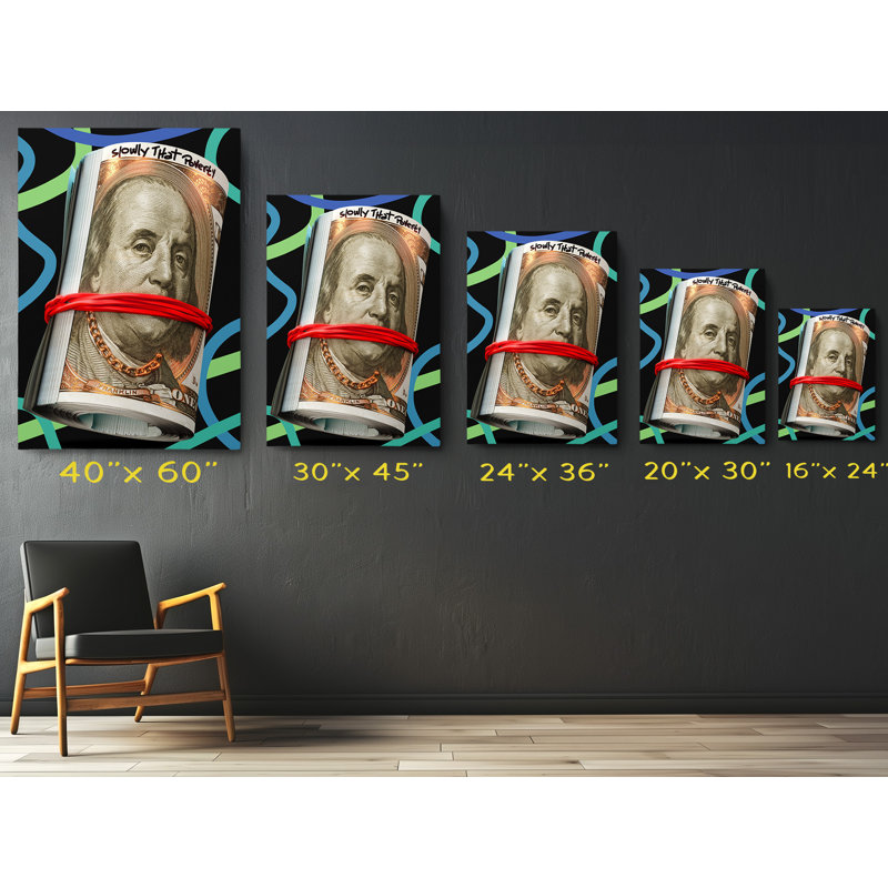 Stack of Money Dollar Bills Canvas Art Print