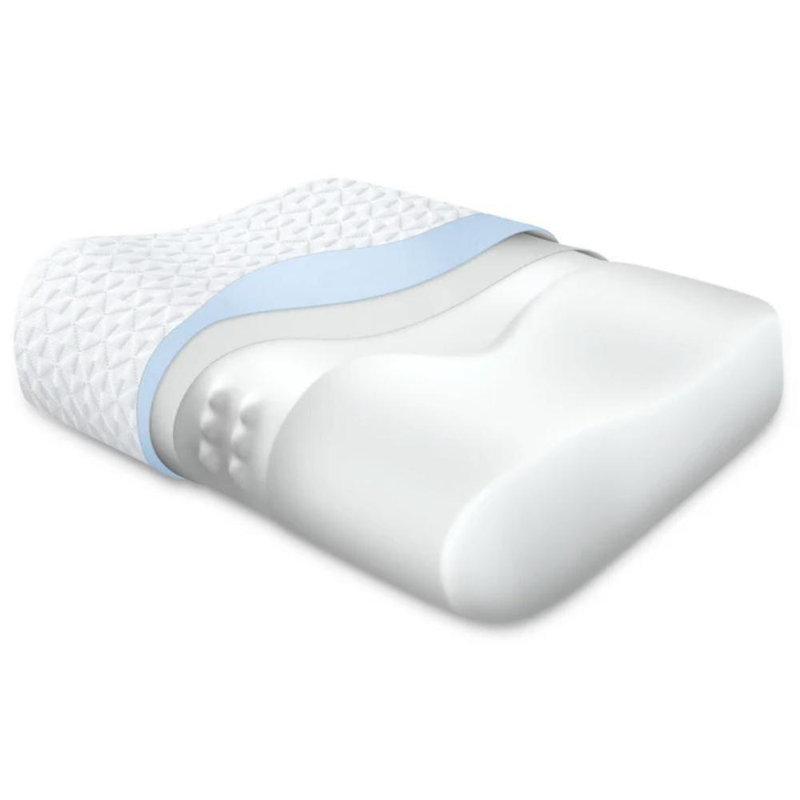 Cooling Ergonomic Contour Memory Foam Pillows, Blue