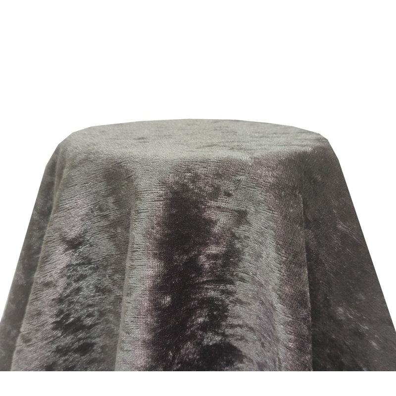 Purple Crushed Velvet Tablecloth 120'''', Grey, 90cm W x 90cm L