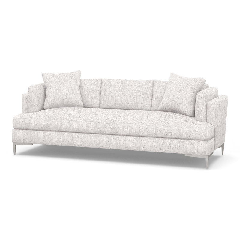 Aiden Upholstered 90.5'' Sofa, Stainless Steel, Perigold Preso Pebble