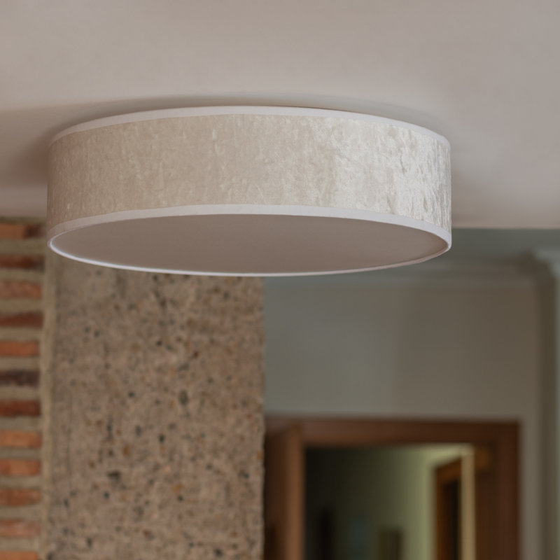 Quince Fabric Flush Mount, White
