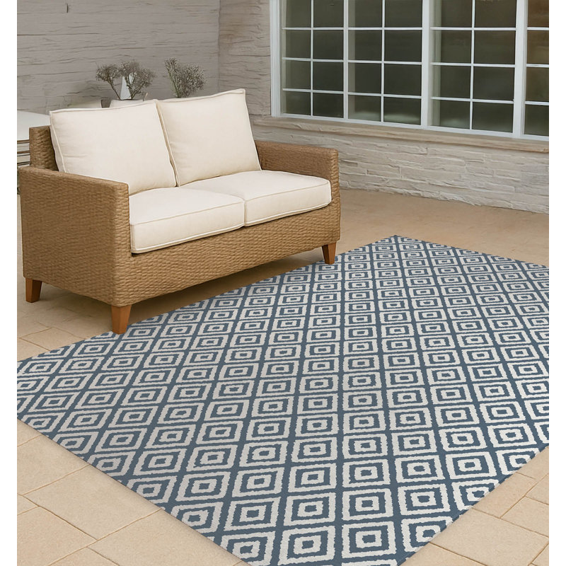 Tapis d'extérieur antidérapant Ikat Grunge, Rectangle 4pi x 6 pi