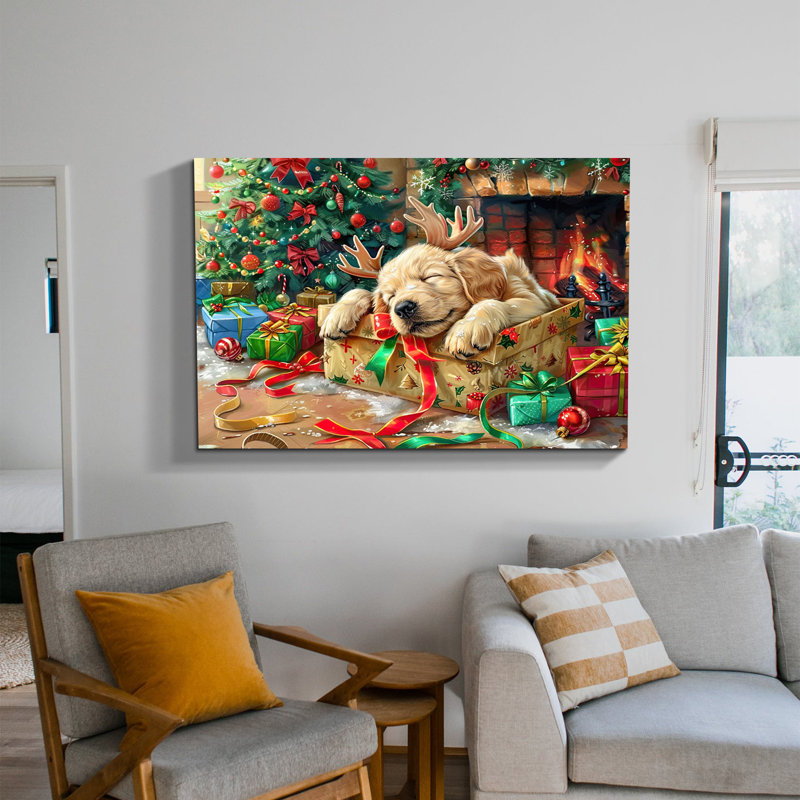 Arbre de Noël, art mural sur toile, H 18 po x P 1,5 po x l 24 po