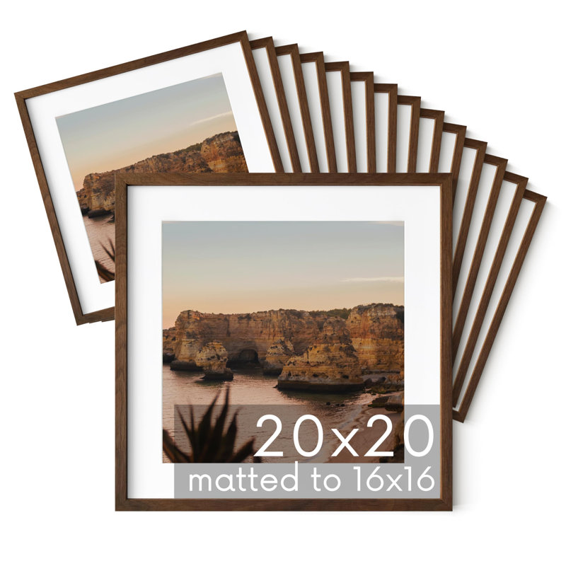 Haus and Hues Standalone Square Frames Set of 15, Walnut, 20" W x 20" H