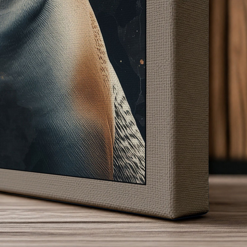 Seal's Gentle Gaze Modern 1 Piece Wrapped Canvas Wall Art, 36x24 - 91.4 x 61.0 cm, Taupe Border