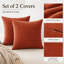 Ensemble de 2 housses de coussin décoratives en chenille orange brûlé, 45,7 x 45,7 cm
