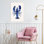 Aquarelle, homard bleu, homard abstrait, art mural