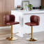 Tabourets de bar pivotants à hauteur de siège réglable, tabourets de bar rembourrés en polyuréthane moderne avec dossier complet capitonné, pour pub à domicile et îlot de cuisine (ensemble de 2)-1099034793