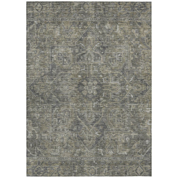 Washable Abstract Indoor / Outdoor Rug