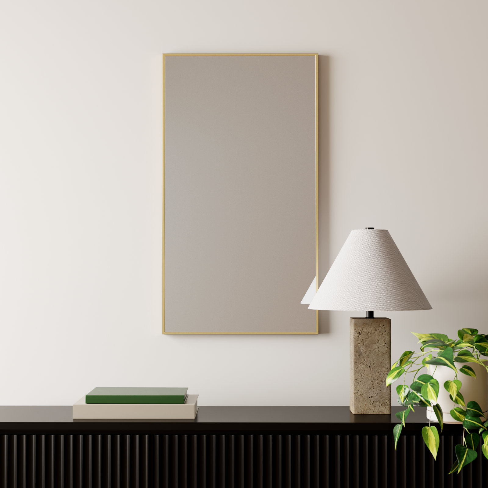 Sabine 36" Accent Mirror, 36" x 20", Brass