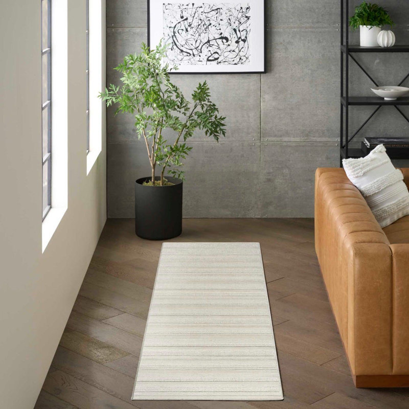 Tapis d'intérieur contemporain ivoire multicolore DKNY, Rectangle 7'9" x 9'9"