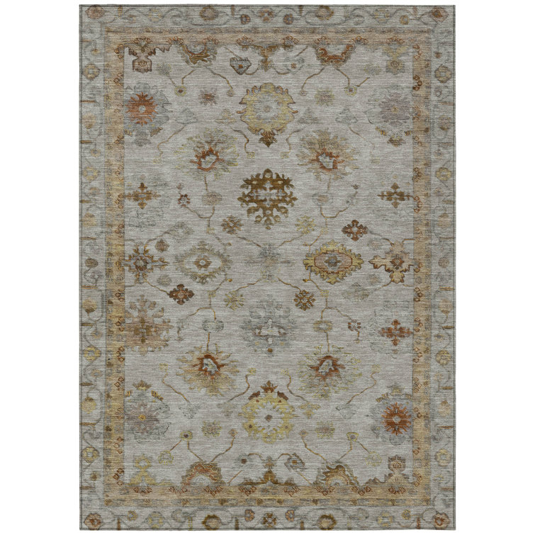 Machine Washable Indoor/Outdoor Xhevrie Taupe Rug