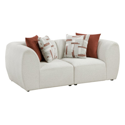 Causeuse modulaire en chenille beige Franz