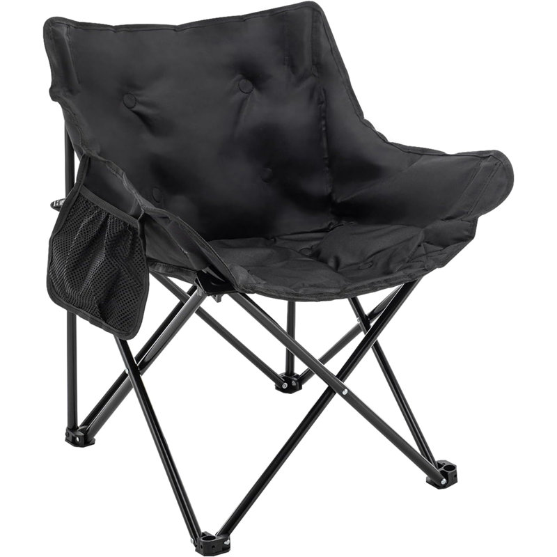Chaise de camping pliante Sophiana, Noir, noir, noir, noir