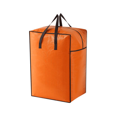  Clothes Storage Bags Large Packing Moving Bags, Heavy Duty Storage Bins Foldable Storage Containers, Closet Organizers and Storage for Clothing, Sweater, Comforter, Bedding (Orange, M)