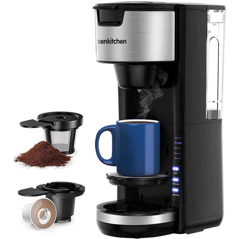 Bonsenkitchen Singles Serve 2 In 1 Compact K-Cup Coffee Maker