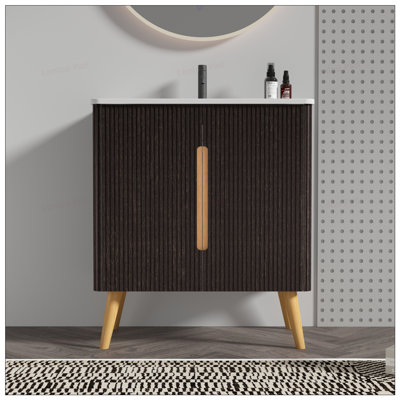 Meuble-lavabo autoportant de 30 po avec lavabo en céramique