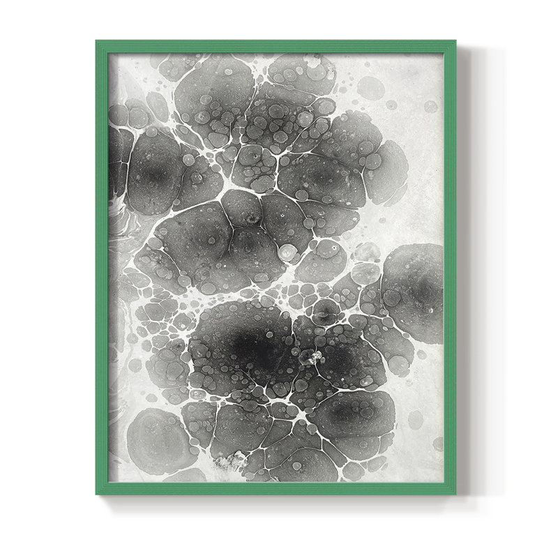 Marbré II, reproduction encadrée - bois massif, H 11 po x l 9 po, Vert