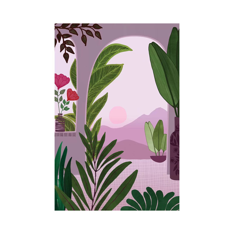 Tropical Morning - Wrapped Canvas Painting, 20.32 cm H x 30.48 cm W