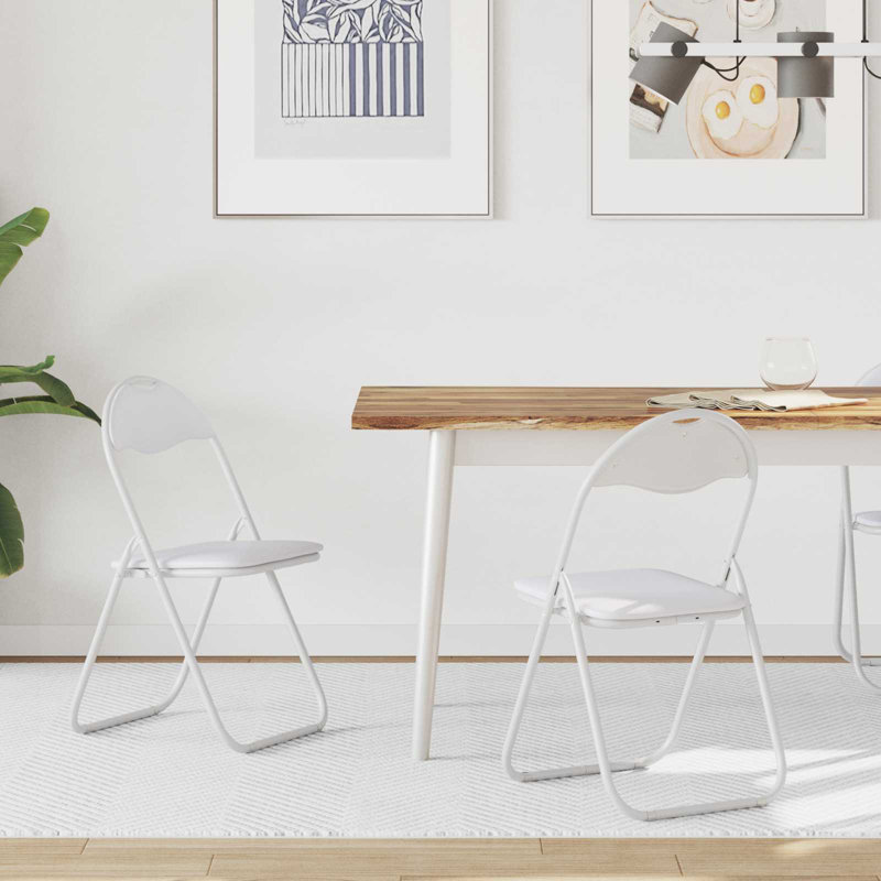 Padded Office Folding Chair Folding Chair Set, White