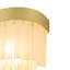 Applique murale géométrique en or 2 lumières avec verre givré triangulaire, luminaire moderne en laiton avec texture en verre craquelé fait à la main, câblé pour la chambre à coucher, le couloir et la salle de bain - Répertorié ETL