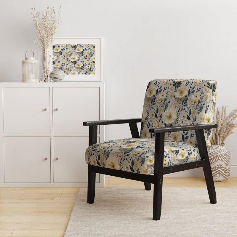 Fauteuil d'appoint rembourré scandinave Garden Flower Whirl