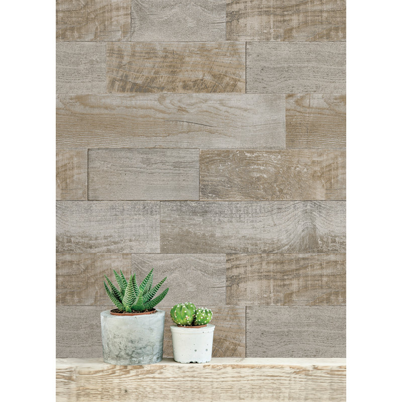 Papier peint adhésif naturel Salvage Plank
